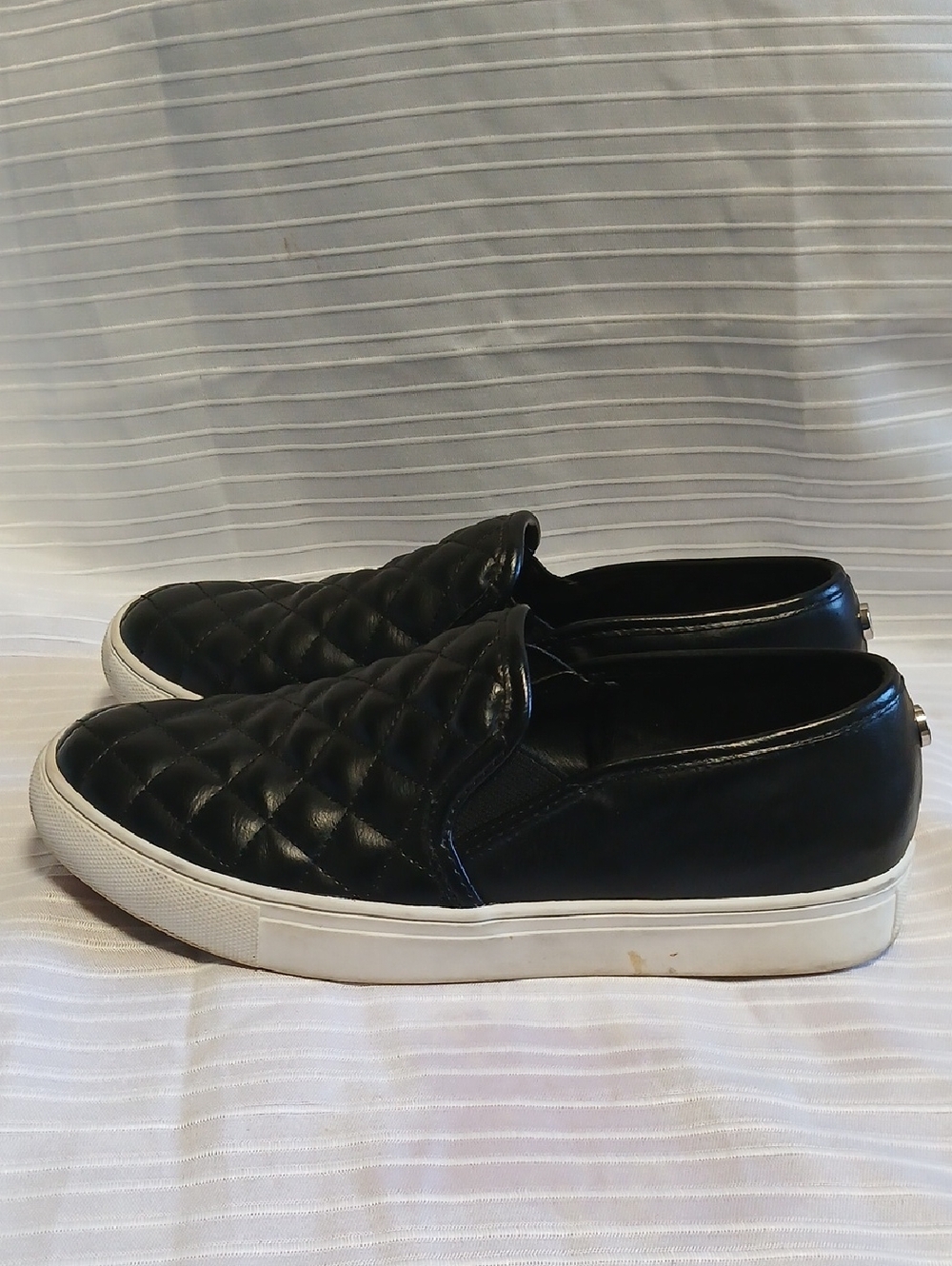 Steve Madden Black Quilted Slip-On Sneakers